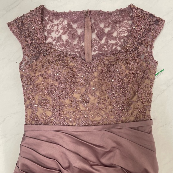 La Femme Blush Pink Beaded Top Trumpet Formal Dress Size 10 - Picture 4 of 6